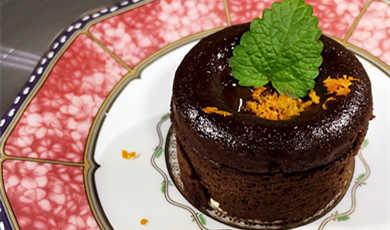 FruitLab |  Mandarin orange chocolate lava cake