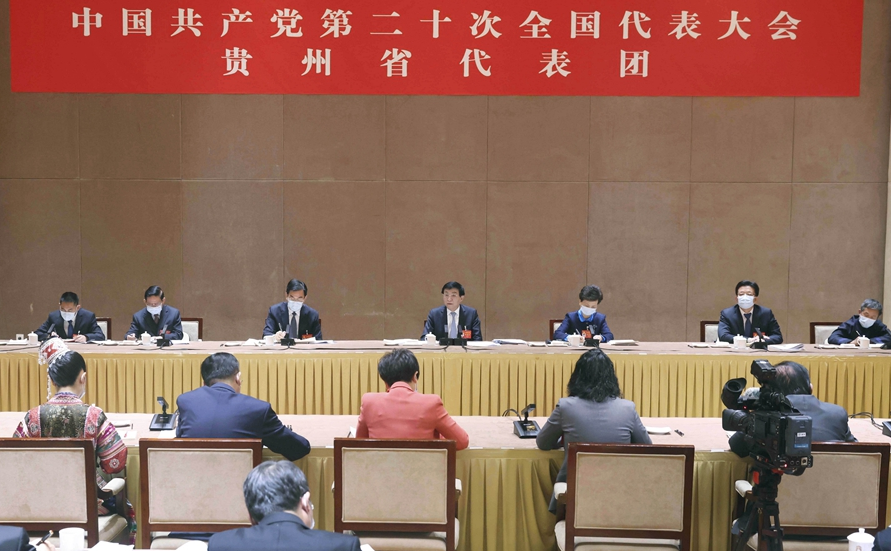 王沪宁参加党的二十大贵州代表团讨论