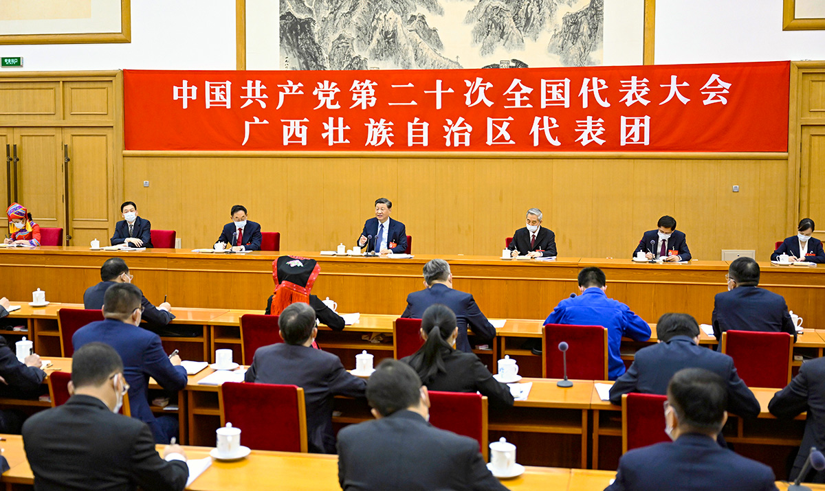 习近平参加党的二十大广西代表团讨论