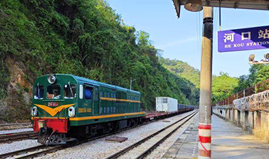 Tàu khổ 1.000 mm của đường sắt liên vận quốc tế Trung Quốc-Việt Nam đã vận hành hơn 10.000 tuyến tàu 