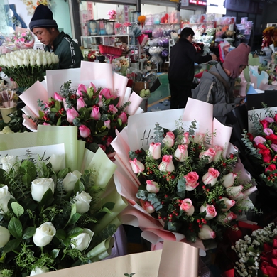 New Year in Kunming decorated by fresh flowers 