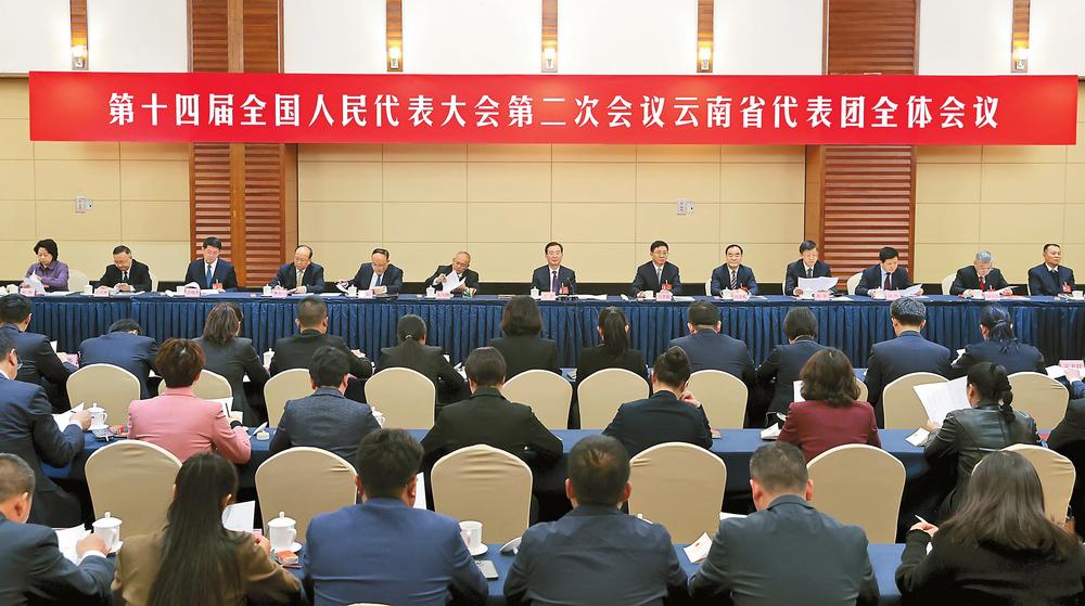 云南省代表团举行全体会议
