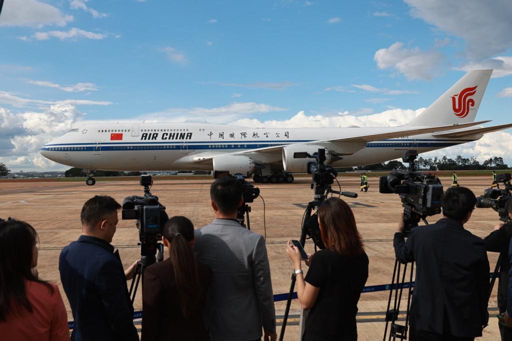 President Xi arrives in Brazil's Brasilia for state visit