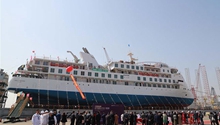 First China-made polar cruise ship tests water