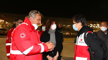 China's expert team, medical supplies fly into Rome