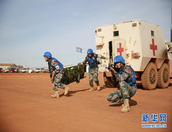 中国部队首次在联马团组织联合反恐救援演习