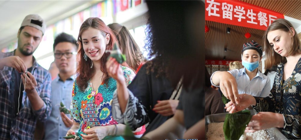 外国留学生品粽香迎端午体验中国传统文化