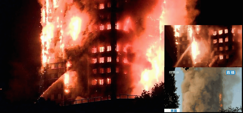 伦敦一高楼被大火吞噬7小时 已造成数人遇难 仍有多人被困 