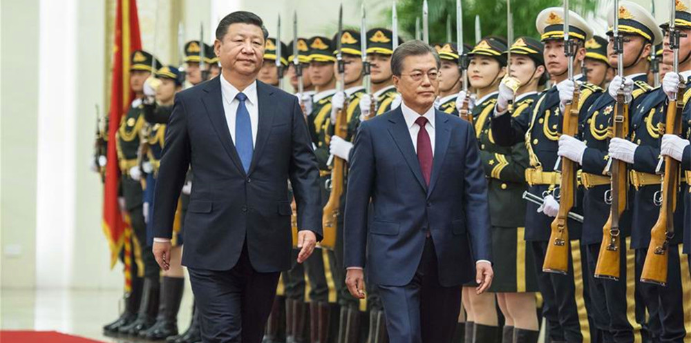 习近平同韩国总统文在寅举行会谈