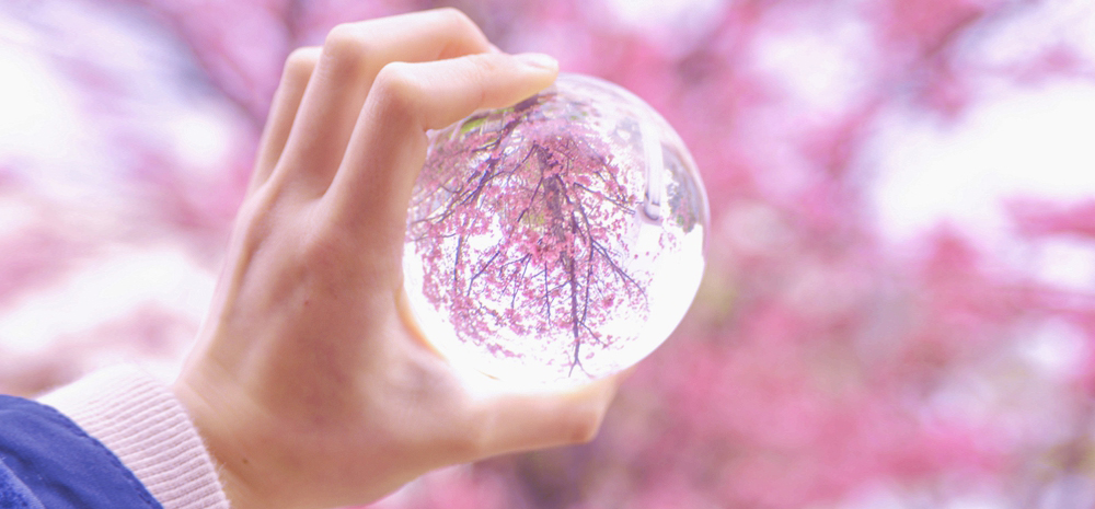 云南大学生拍唯美创意照 把学校“装进”水晶球