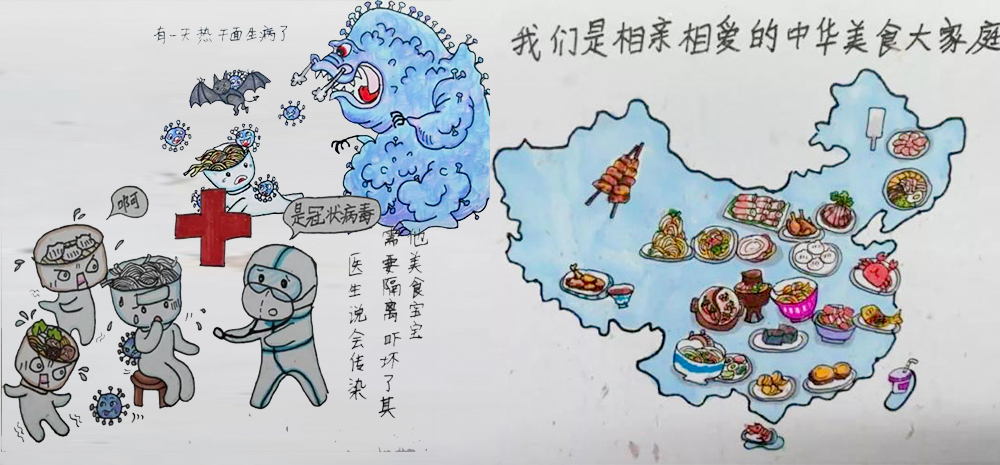 “加油！热干面！”云南开远12岁小男孩手绘漫画为疫区加油！