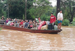 ເຂື່ອນໄຟຟ້າຢູ່ແຂວງອັດຕະປືພັງທະລາຍ 